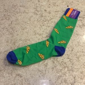 NWT Lorenzo Uomo Fine Italian Cotton - Pizza Print Crew Socks